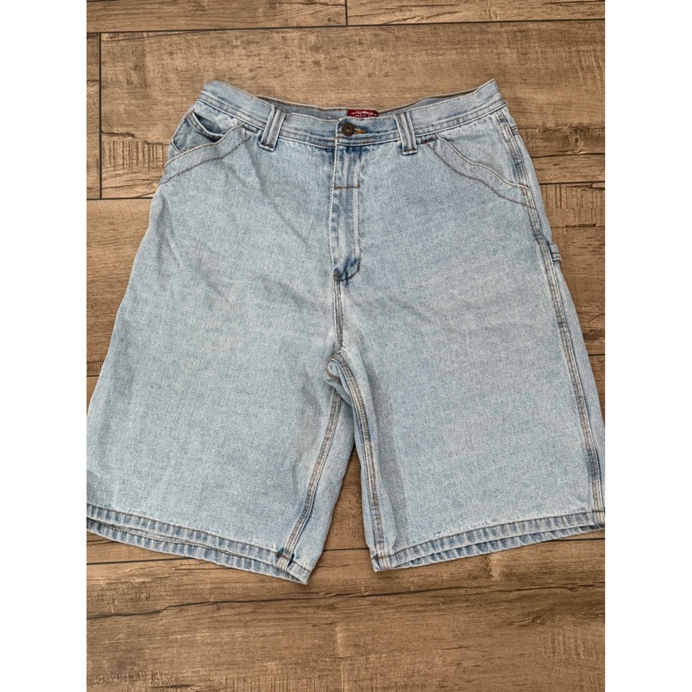 Outback Rider Mens Light Wash Denim Carpenter Shorts Size 34 Blue Cotton Utility
